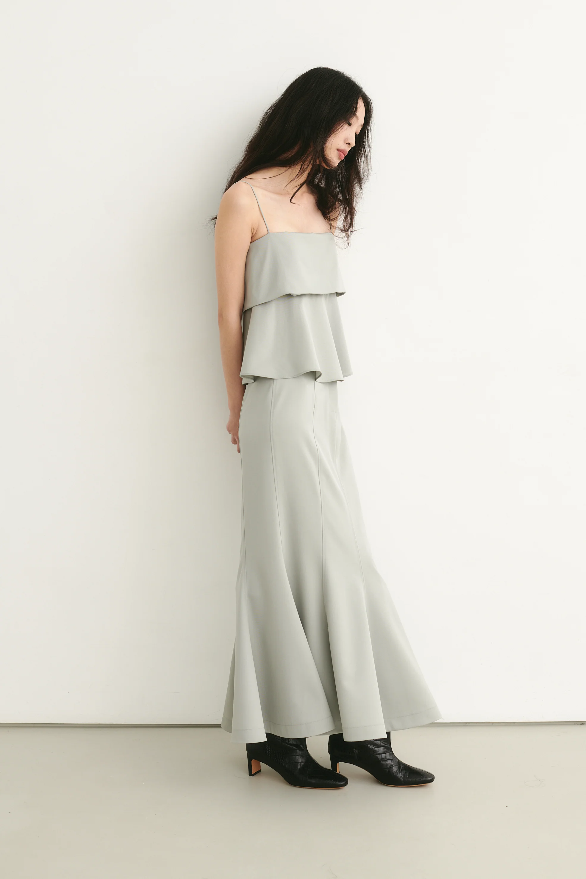 Anne Midi Skirt Grey - Image 2
