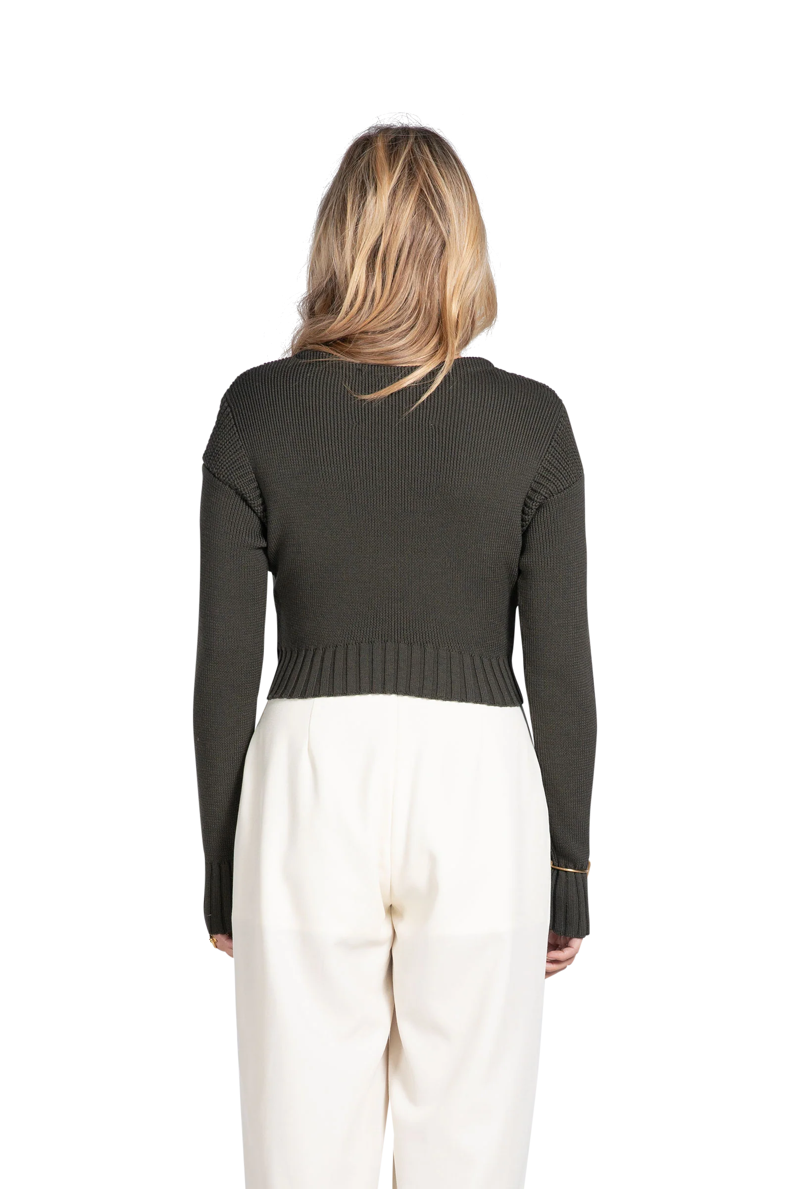Asymmetrical Sweater Khaki - Image 3