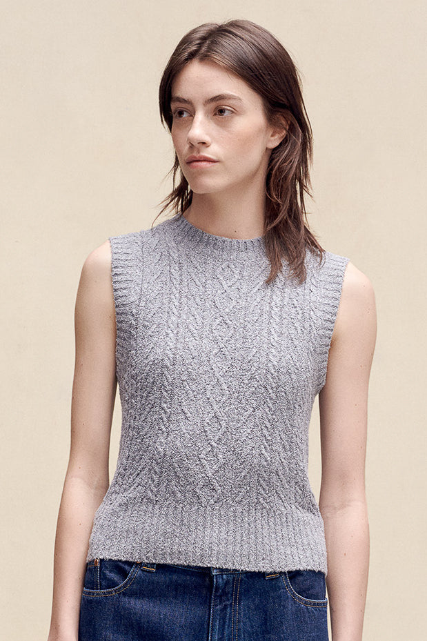 Feli Sleeveless Sweater Grey - Image 2