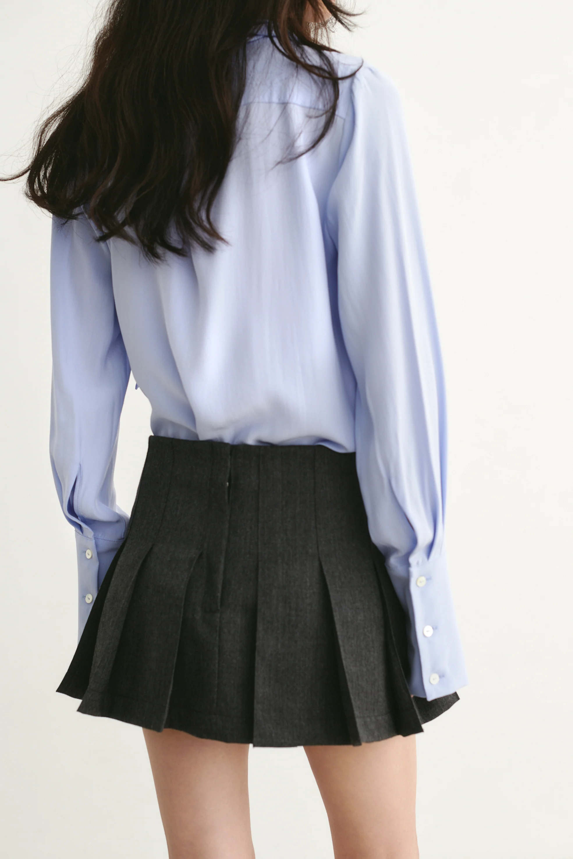 Ivana Pleated Mini Skirt Grey - Image 4