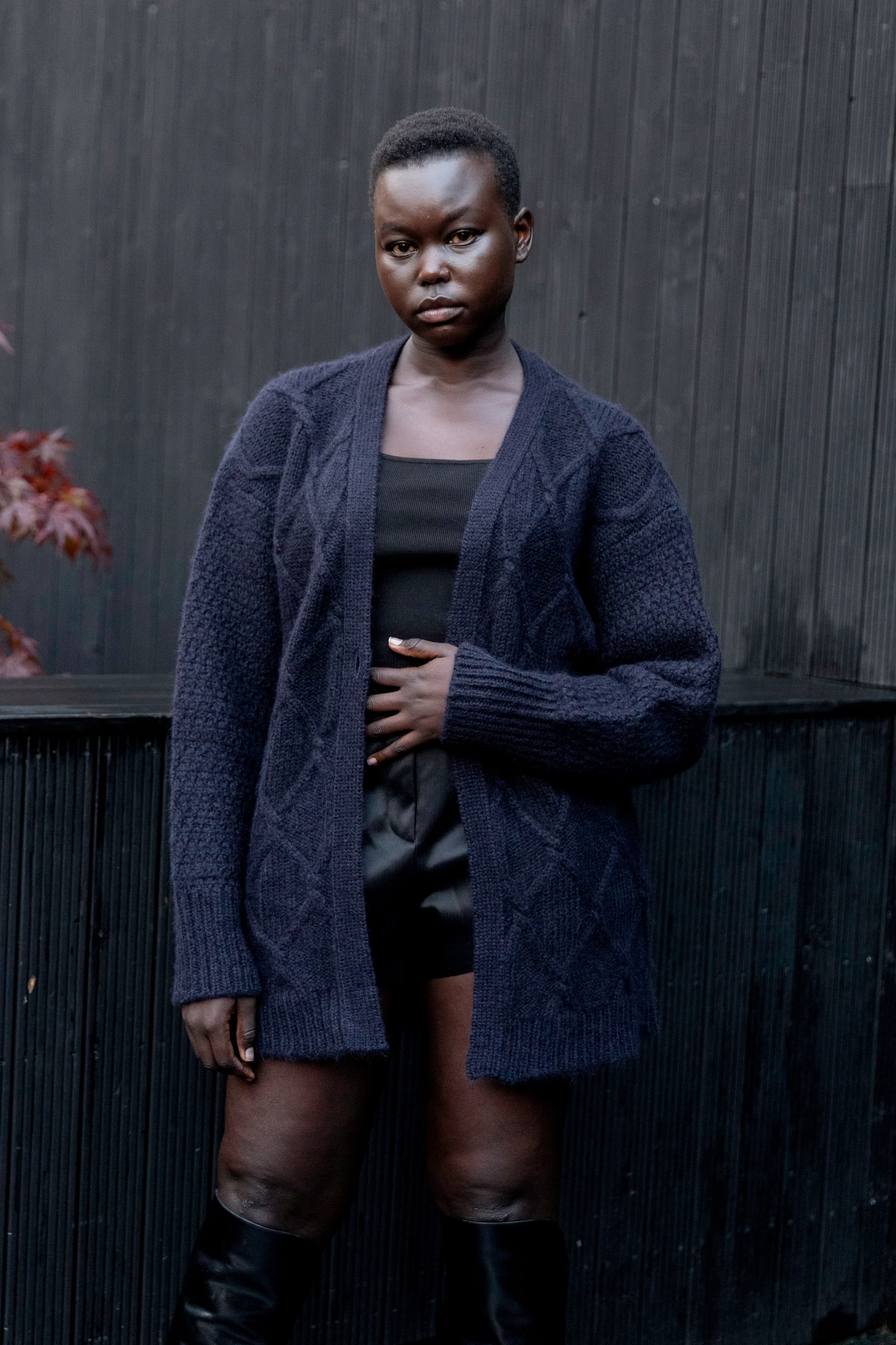 Long Knit Cardigan Midnight Blue - Image 3