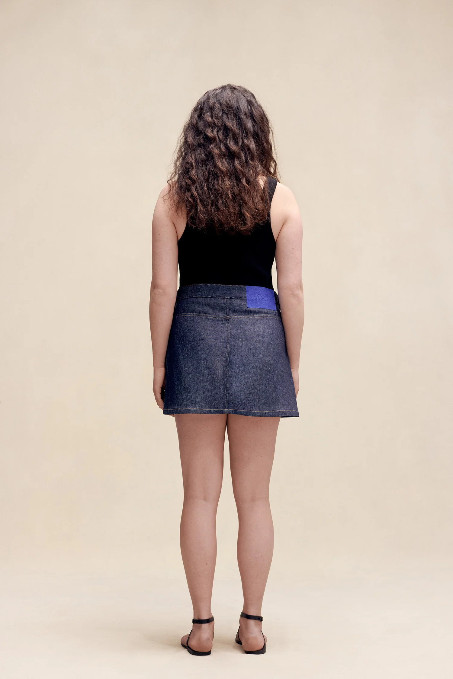 Eliza Oxford Denim Skirt Raw Blue - Image 3