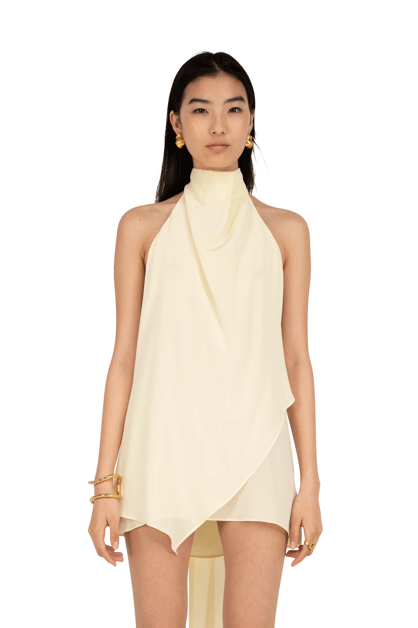 Silk Crepe Dress Yellow