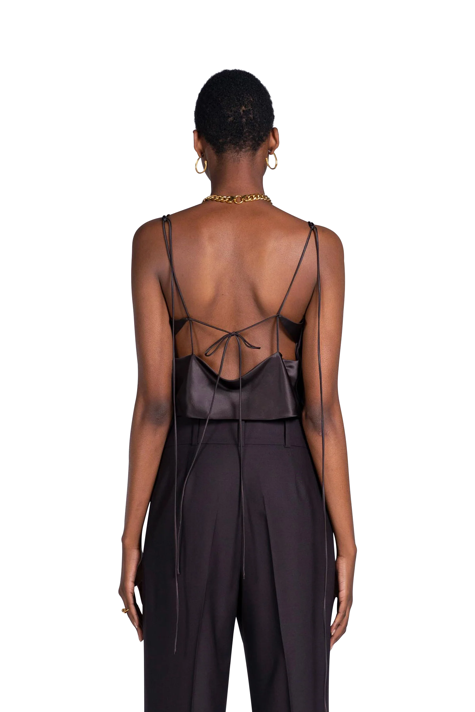 Silk Satin Cami Chocolate - Image 3