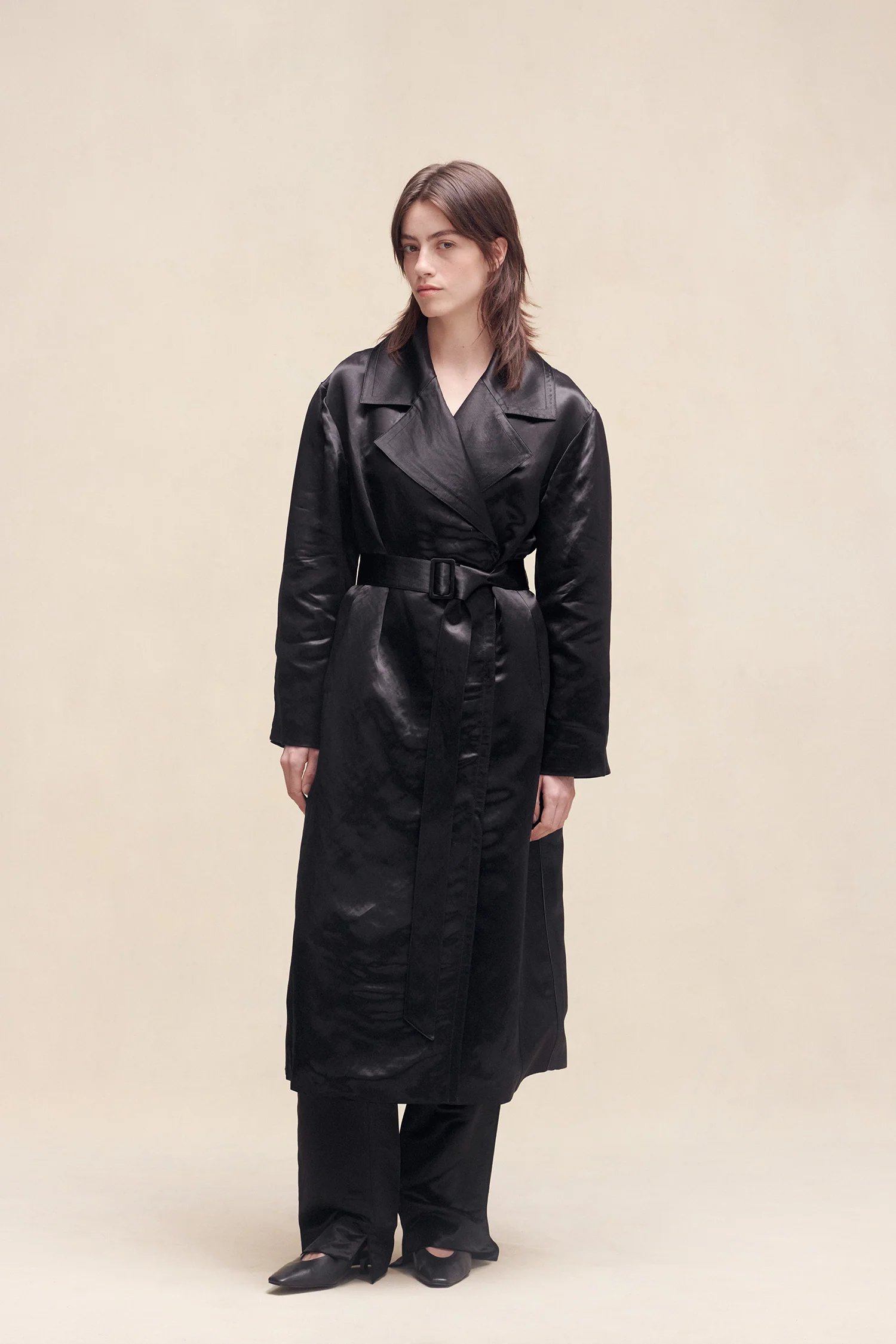 Thelma Shiny Trench Black - Image 2