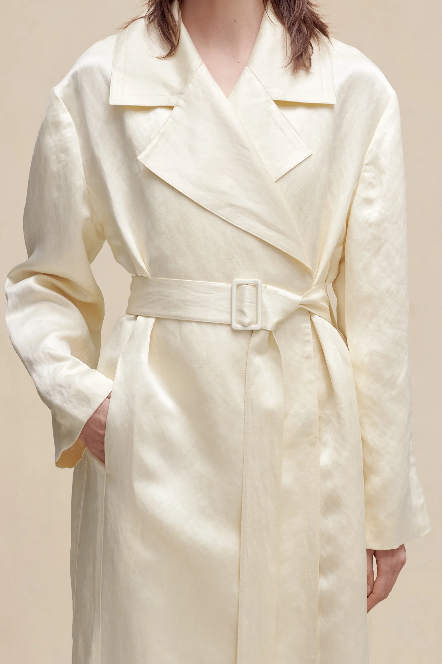 Thelma Shiny Trench White