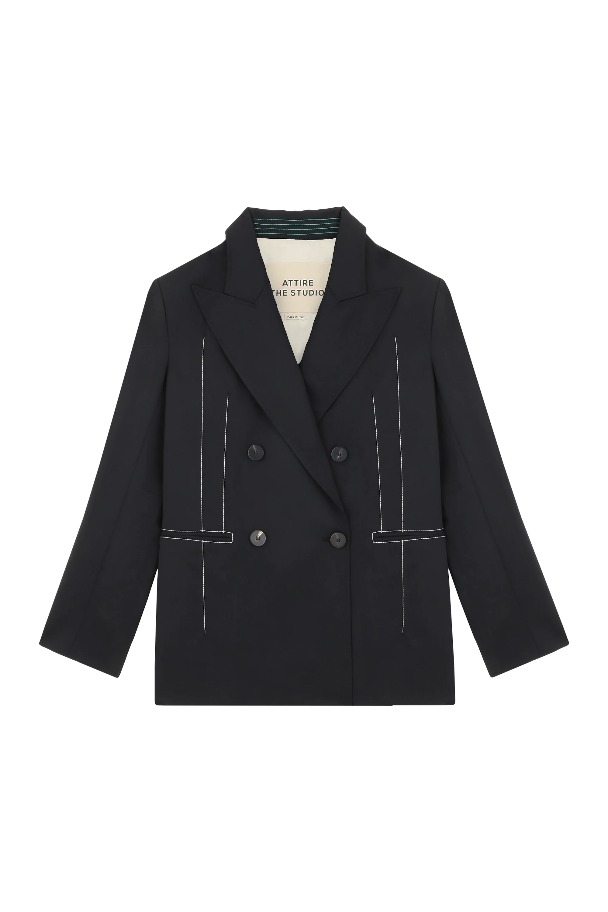Topstitched Blazer Black - Image 4