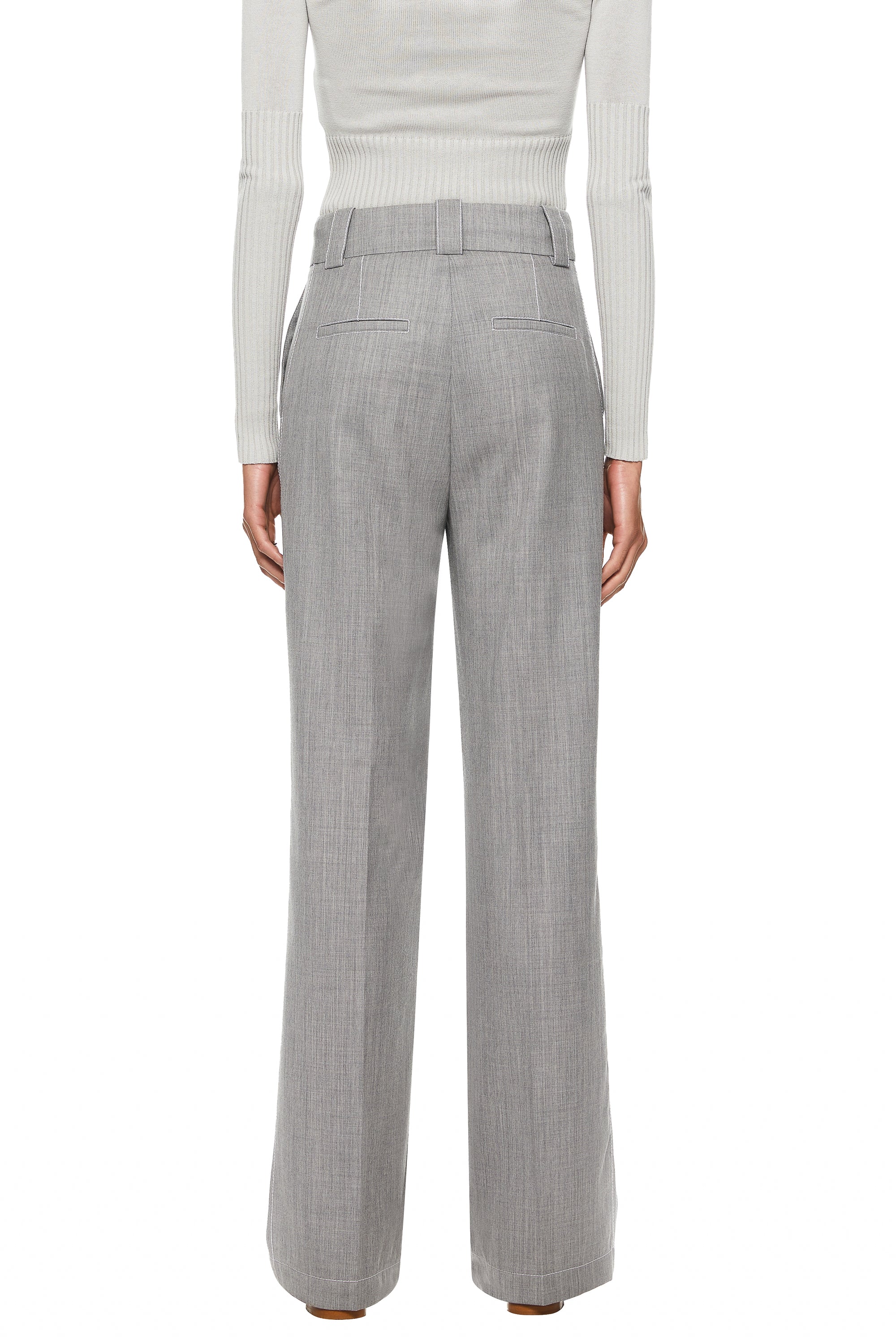 Topstitched Pants Grey - Image 4