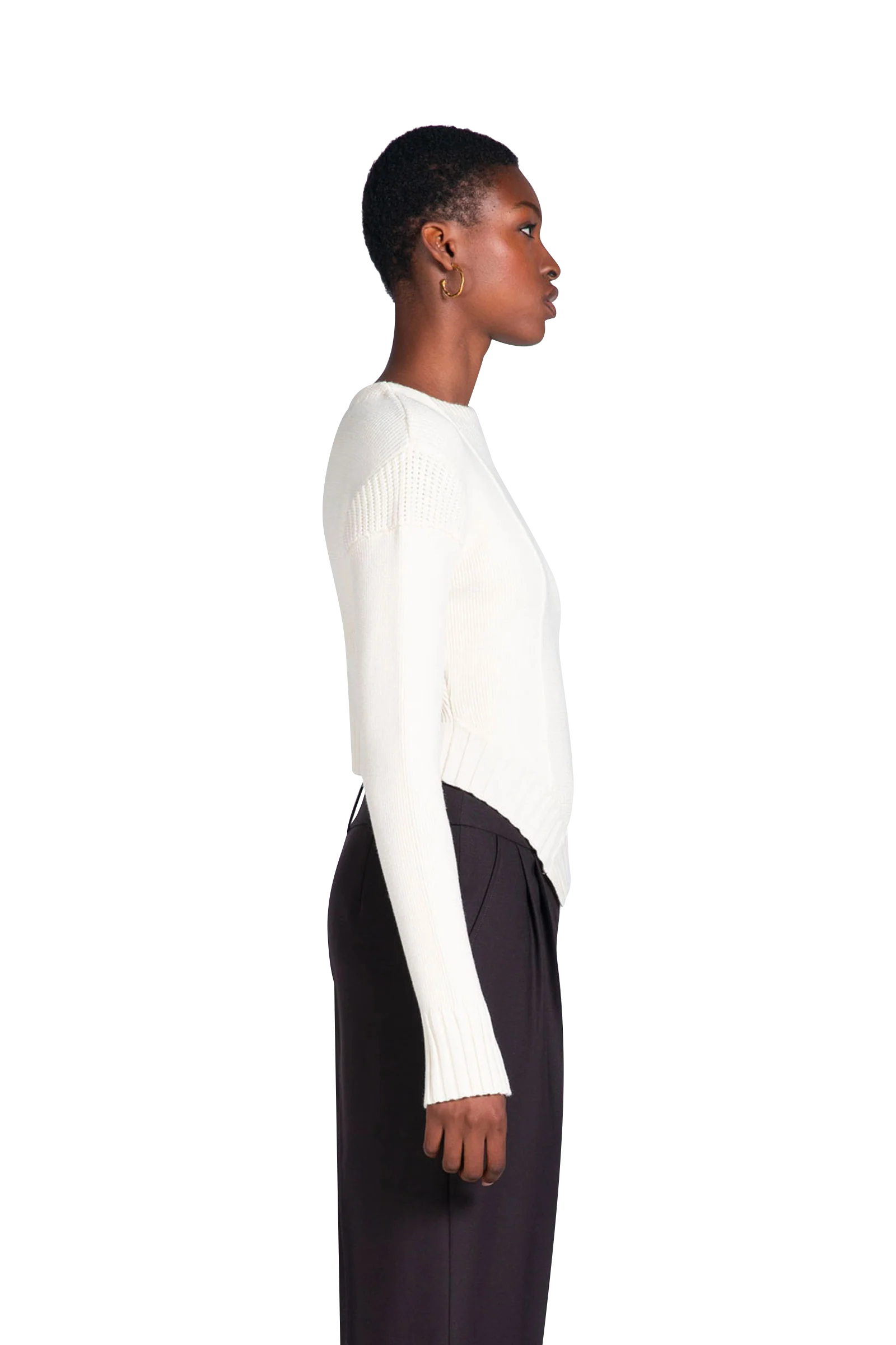 Asymmetrical Sweater White - Image 4